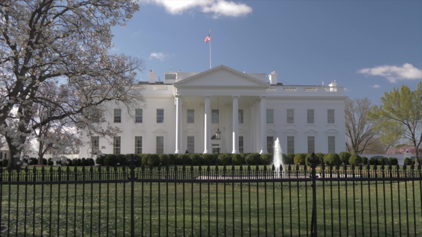 The White House and cherry blossom, Washington DC, United States of America, North America | Shutterstock HD Video #1034616062