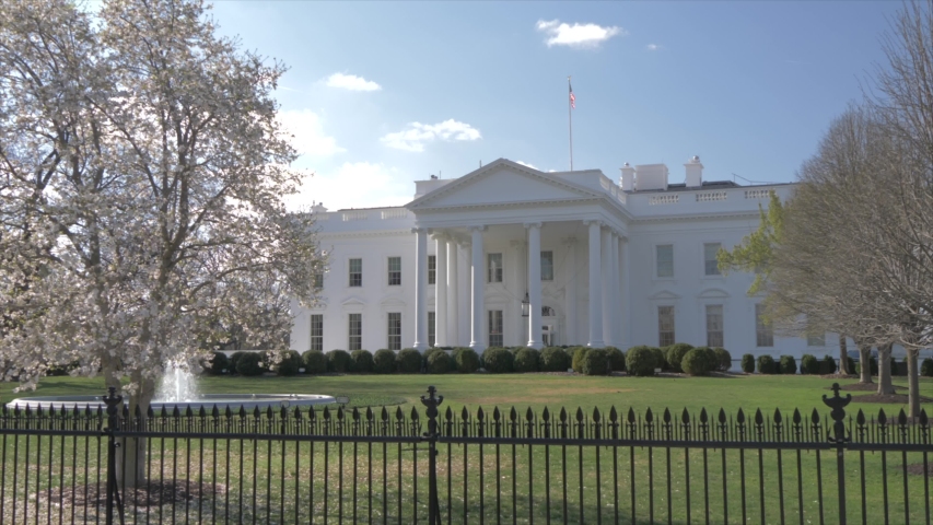 The White House and cherry blossom, Washington DC, United States of America, North America | Shutterstock HD Video #1034616065