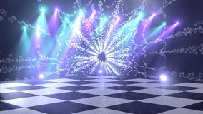 virtual dance floor disco lights background 6 - for titles, logo, chromakey, green screen, music videos