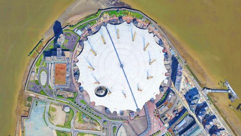  Earth Zoom from The O2 Arena - Greenwich Peninsula London - England