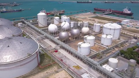 Map Ta Phut Industrial Estate 
July 15 2019 - Aerial view of petrochemical plant or refinery plant at Map Ta Phut Industrial Estate Rayong in Thailand