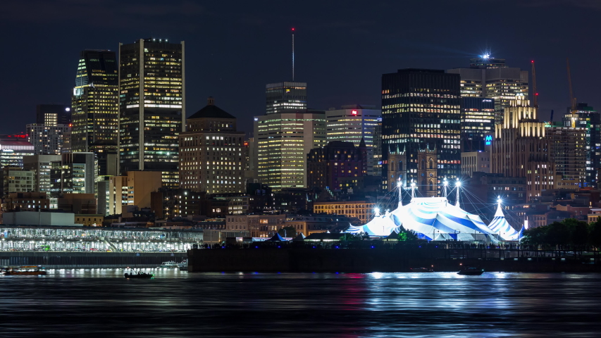 Downtown Montreal, Quebec at Night Timelapse