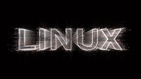 Aug 6,2019:4k Linux operating system word tag cloud,binary computer code.The Matrix style binary computer code shaped text design animation,changing from zero to one digits,abstract future tech.