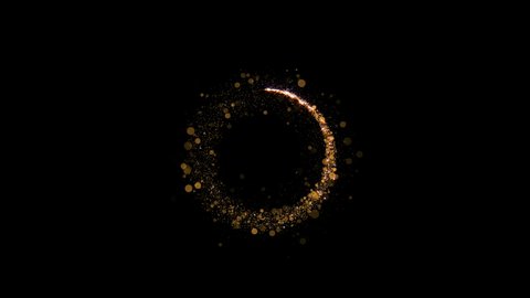 Particles Circle Sparkle. Gold Glitter Particles Background. Loop
