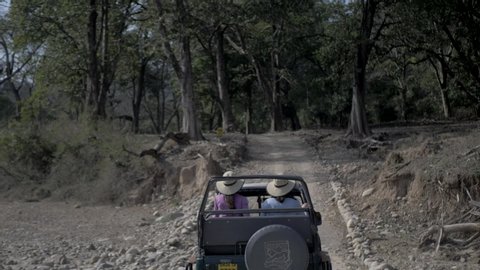 Two women out on a jungle safari in Jim Corbett National Park