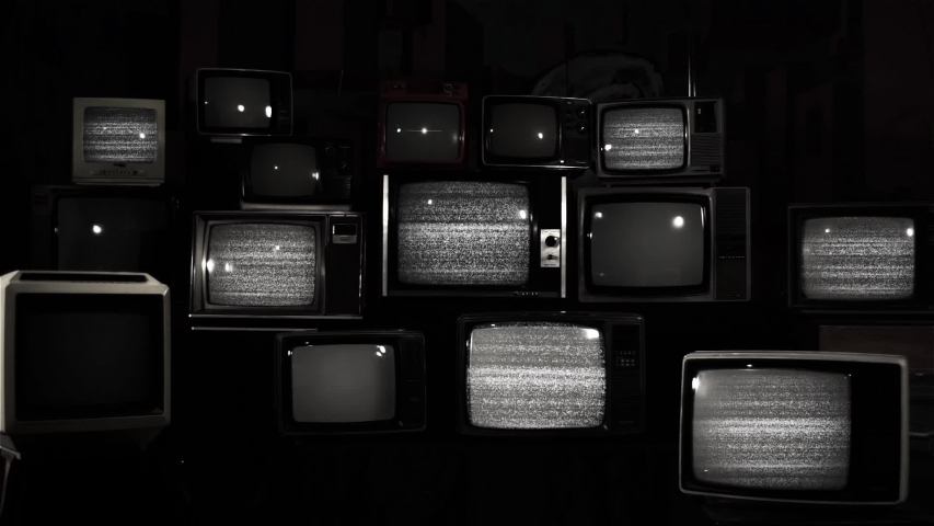 old tv sets turning on off Stock Footage Video (100% Royalty-free ...