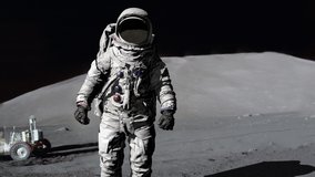 Astronaut saluting. Some Elements of this video furnished by NASA.