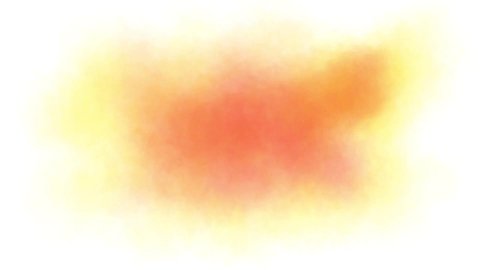 Artistic animation of yellow and orange water color appearing on white background