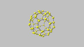 Fullerene C60 molecule isolated rotation