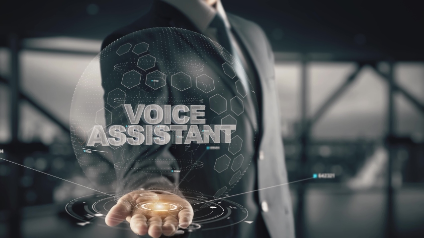 Voice Assistant with hologram businessman concept - Powered by Shutterstock - Get 15% off with code: PIKWIZARD15