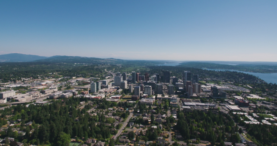 Aerial Landscape Bellevue Washington USA Pacific Northwest City