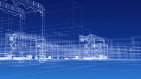 Truck in container depot. Logistic and business concept.   3D wireframe - Powered by Shutterstock - Get 15% off with code: PIKWIZARD15