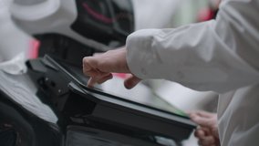 Interaction of man and modern technologies of artificial intelligence. Close up male hand of scientist shakes robotic arm. Robotic and human hands join in a handshake. Meeting and greeting friends - Powered by Shutterstock - Get 15% off with code: PIKWIZARD15