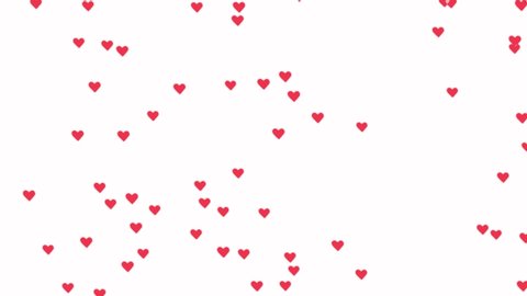 Wow reaction of Internet followers. Loopable animation slowly moving up pink like icons hearts on white background. Valentine's day background. Screensaver for computer or video game.