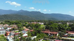 Paraty Brazil hills colonial town aerial view 