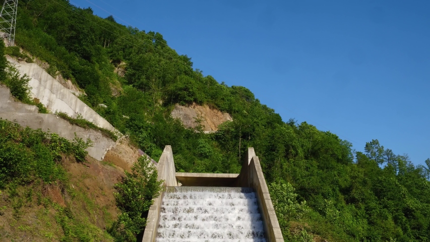 water fall power hydroelectric stream