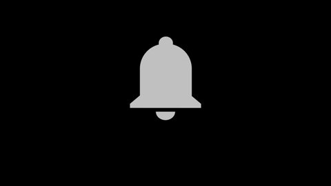 Mouse Clicking Bell Button and Turns Notifications On. Youtube Animation on Black Background