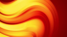 A red yellow gradient of a bright fire color changes slowly and cyclically. 4k smooth seamless looped abstract animation. 3d render of curved lines. 
