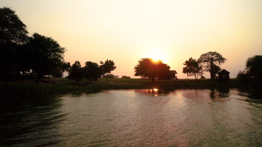 Angola, Sunset drone footage 4K, Mubanga