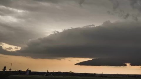 Time Lapse, Sky Covered by Black Torrential Clouds, Tornado Harbinger