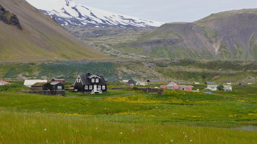 Arnarstapi -  village, clifs, landscapes of Iceland.