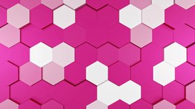 Hexagon texture hopping, 4k background, cg animation stock loop video, 