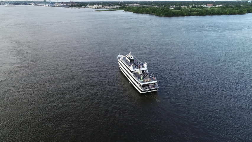 Aerial View of Passenger Ship Delaware River Philadelphia PA