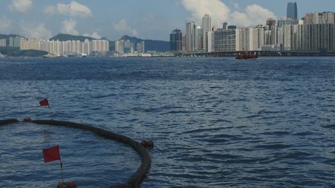 Victoria harbour. Hong Kong, China. May 2015