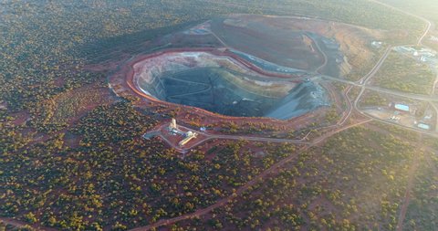 Sunset over mining pit, Australia