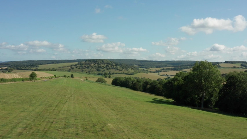 Goodwood West Sussex countryside aerial view Royalty-Free Stock Footage #1034936975