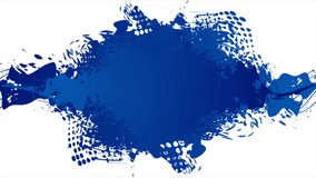 Grunge motion design of concept European Union flag. Blue blot on white background. Video animation Ultra HD 4K 3840x2160
