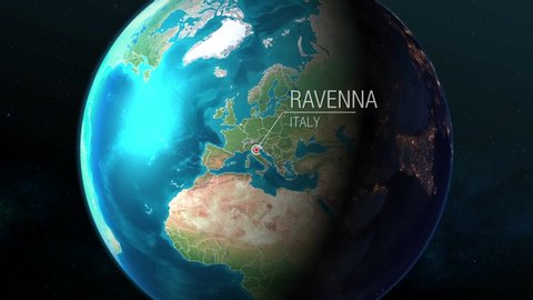 Italy - Ravenna - Zooming from space to earth