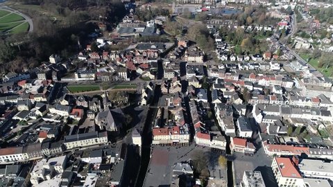 Aerial bird view of small town in Limburg the Netherlands