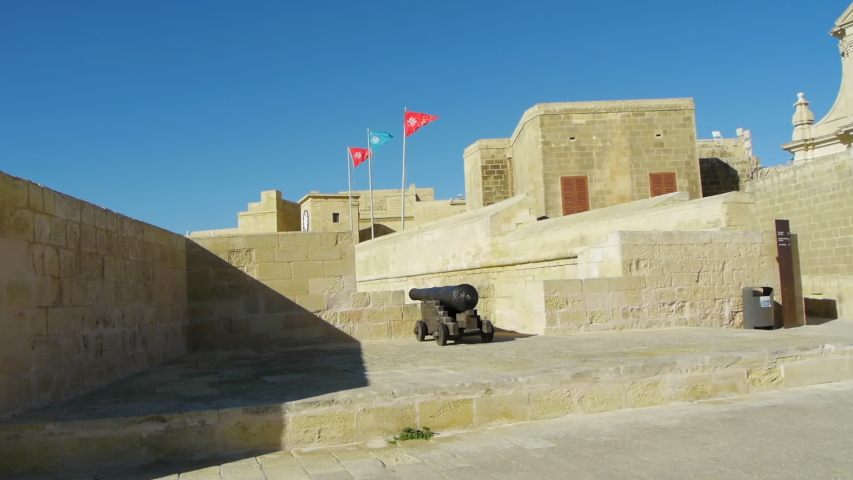 Nostalgic historic fort of citadel in the mediterranean island of Gozo in Malta