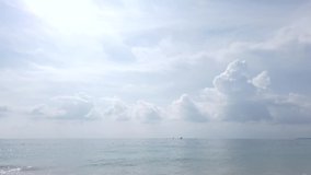 Landscape view of the andaman sea in summer daytime with some wave and wind blowing in Phuket, Thailand - in slowmotion 4k UHD video