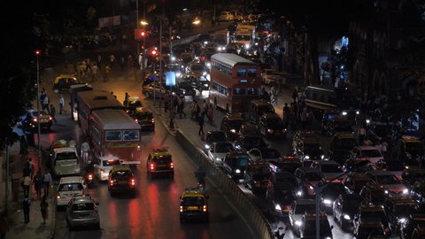 Evening traffic in Mumbai. India.