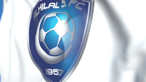 Waving Flag Al Hilal Fc Football Stock Footage Video (100% Royalty-free