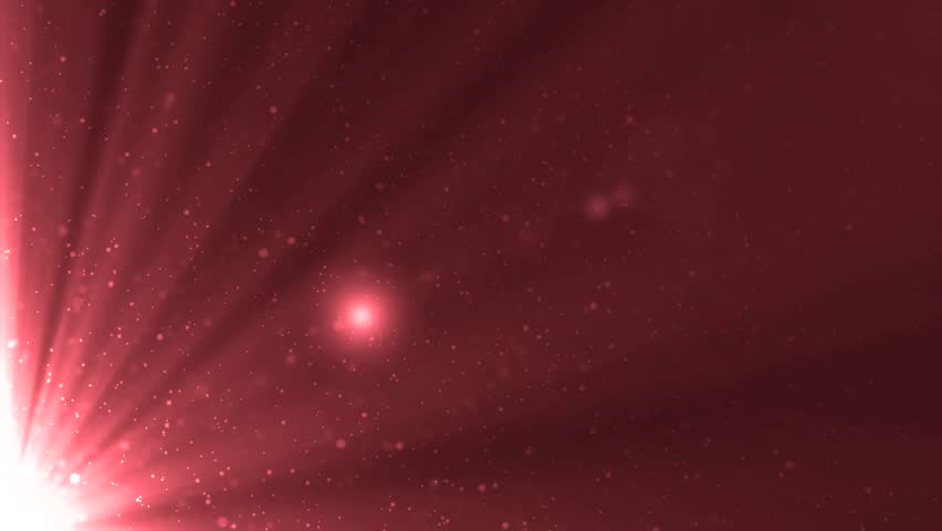 Lights red bokeh background. Abstract motion background with spotlights and rays lens flares.  Angular animation.  loop able abstract background circles.