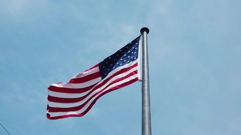 American flag flowing in slo motion