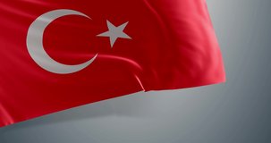 3D Turkey waving flag in Turkish victory day national holiday animated motion graphic design. 30th of August sign. Patriotic wavy flag 