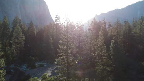 Drone Flight Through The Yosemite Valley