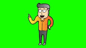 animated business man character . green screen 2D animation
