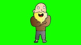 animated adult male character. green screen 2D animation