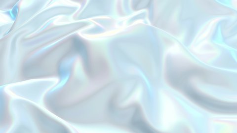 4k 3D animation of wavy surface forms ripples like in fluid surface and the folds like in tissue. White pearly silky fabric forms beautiful folds in the air in slow motion. Animated texture v31