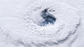 Hurricane Eye, Satellite View. Elements of this Video furnished by NASA.
