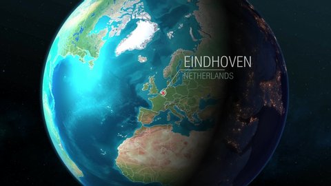 Netherlands - Eindhoven - Zooming from space to earth