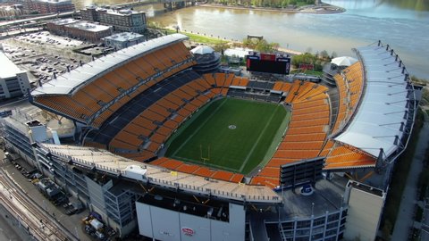 Pittsburgh , Pennsylvania / United States - 04 20 2019: Aerial view of Heinz Field, Pittsburgh, PA, home arena to Pittsburgh Steelers Professional NFL team in Pittsburgh, Pennsylvania