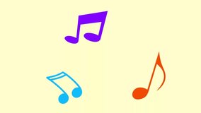 Musical note icon in and out animation loop color full
