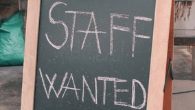 Staff wanted chalk board sign. Vacancy sign on black chalkboard. Headhunter concept. Job hire concept. - Powered by Shutterstock - Get 15% off with code: PIKWIZARD15