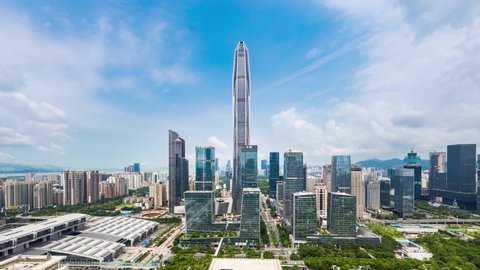 Shenzhen Futian City Skyline Time-lapse Photography, August 11, 2019